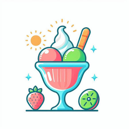 Ice cream vector icon. Ice cream icon. Ice cream icon. Ice cream vector iconのイラスト素材