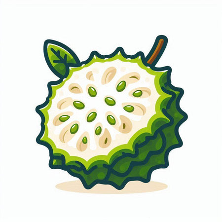 Custard apple isolated on a white background. Vector illustration.のイラスト素材