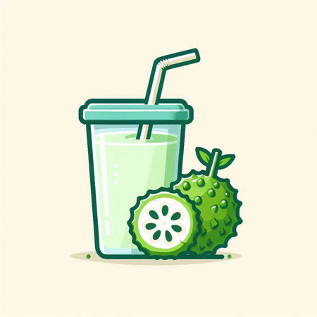 Smoothie in a glass with a straw. Vector illustration.のイラスト素材