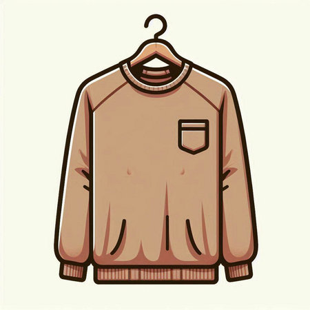 Hanger with a sweatshirt on a light background. Vector illustrationのイラスト素材
