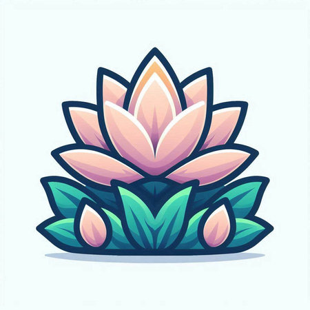 Lotus flower icon. Vector illustration of a lotus flower.のイラスト素材