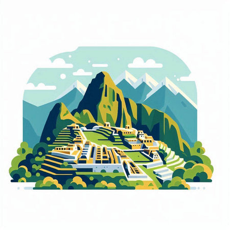 Mountain Landscape. Vector illustration in flat style. EPS 10のイラスト素材