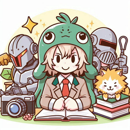 Illustration of a Kid Wearing a Fantasy Costume Reading a Bookのイラスト素材