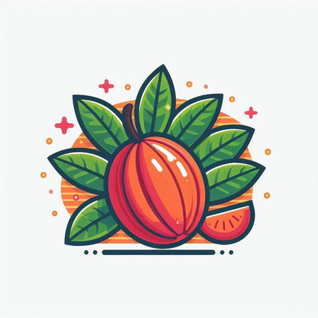 Cranberry vector illustration in flat style. Berries isolated on white background.のイラスト素材