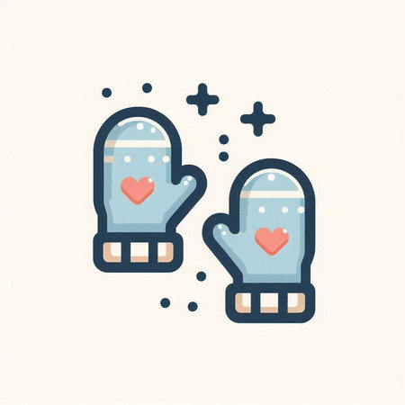 Hand drawn doodle icon of mittens. Vector illustration.のイラスト素材
