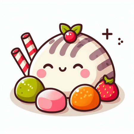 Cute kawaii japanese food. Vector illustration.のイラスト素材