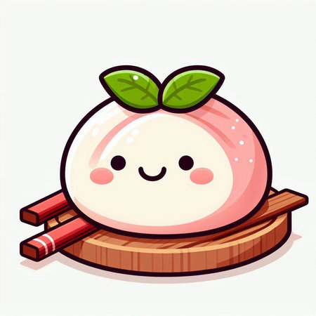 Cute cartoon ice cream ball. Vector illustration of a cute ice cream ball.のイラスト素材
