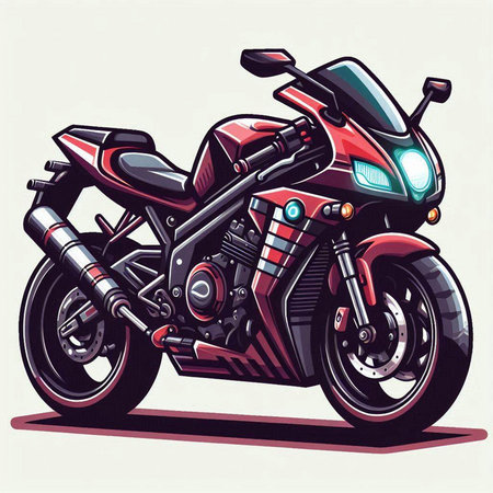 Motorcycle vector illustration. Motorcycle side view. Motorcycle vintage design.のイラスト素材