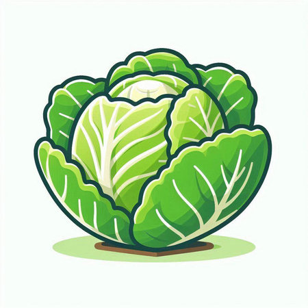 Cabbage isolated on white background. Cabbage icon. Vector illustration.のイラスト素材