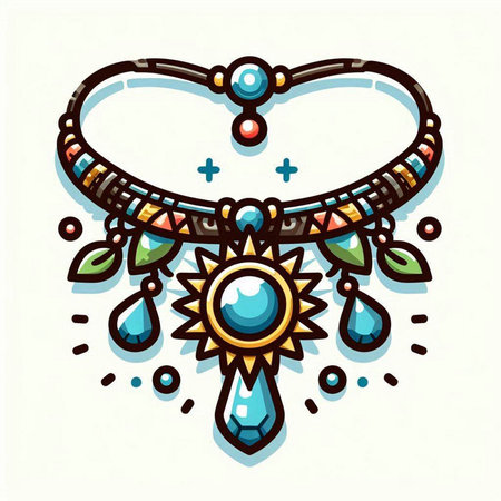 Illustration of dreamcatcher with precious stones. Vector illustration.のイラスト素材