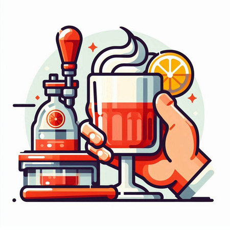 Cocktail drink. Alcoholic beverage. Vector illustration in flat styleのイラスト素材