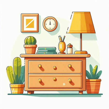 Furniture in the living room. Flat style vector illustration.のイラスト素材
