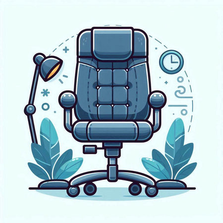 Vector illustration of an office chair in flat style. Office chair.のイラスト素材