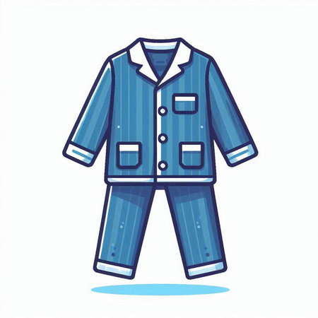 Vector illustration of a blue jacket on a white background. Cartoon style.のイラスト素材