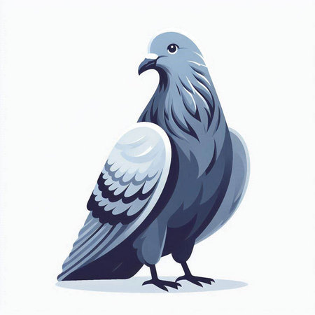Pigeon isolated on white background. Vector illustration. Eps 10.のイラスト素材