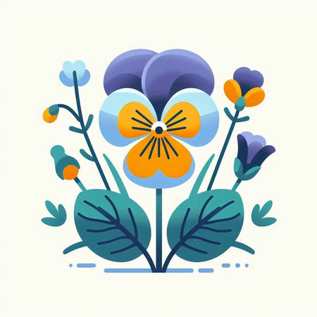 Flower bouquet. Hand drawn vector illustration in flat style.のイラスト素材