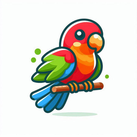 Parrot icon. Vector illustration. Isolated on white background.のイラスト素材