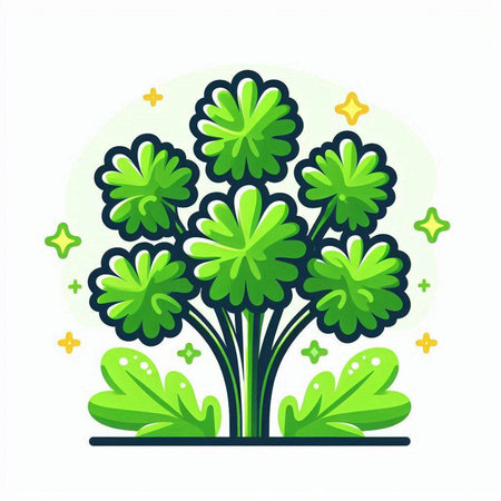 Cartoon green tree isolated on white background. Vector flat illustration.のイラスト素材