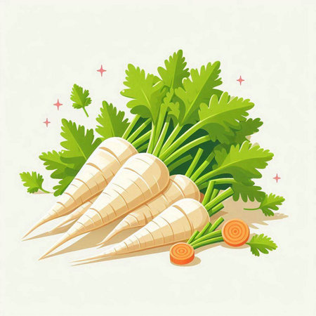 Carrot vegetable with green leaves. Vector illustration. Eps 10.のイラスト素材