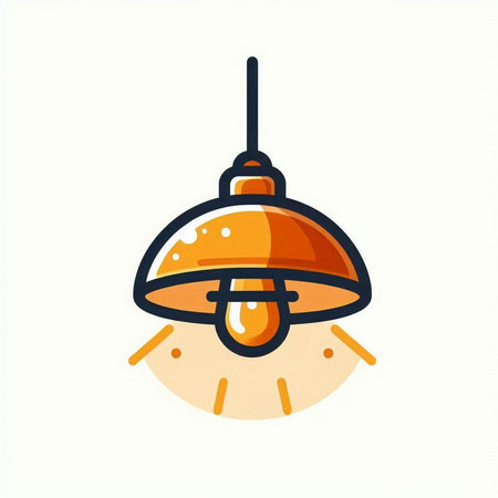 Ceiling lamp icon. Vector illustration. Isolated on white background.のイラスト素材