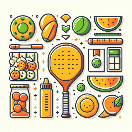 Vector line art set of sport and fitness icons. Healthy lifestyle, diet and nutrition.のイラスト素材
