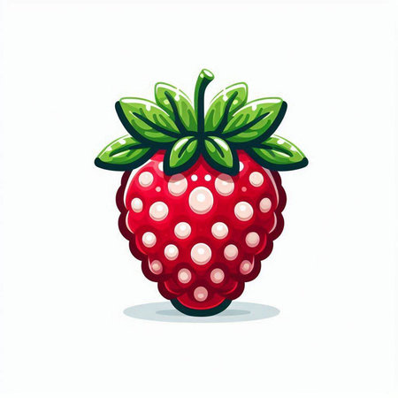 Strawberry vector illustration isolated on white background. Fresh berry icon.のイラスト素材