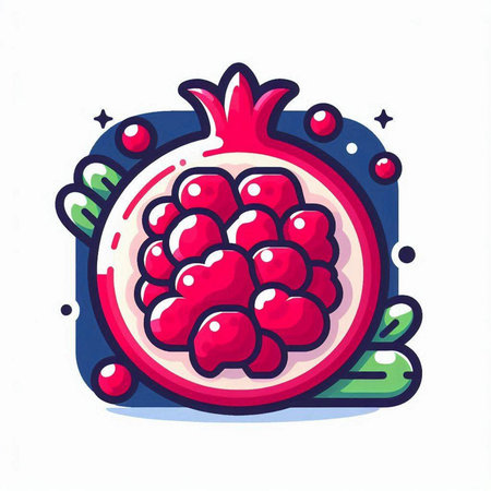 Pomegranate fruit icon. Pomegranate vector illustration.のイラスト素材