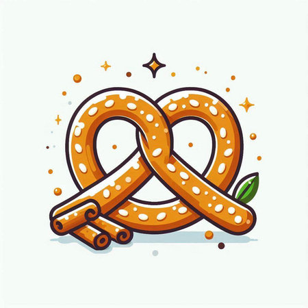 Bavarian pretzel vector illustration. Cute cartoon style.のイラスト素材
