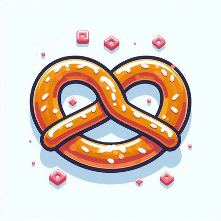 Bavarian pretzel. Vector illustration of a cartoon style.のイラスト素材