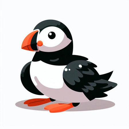 Puffin isolated on white background. Vector illustration. EPS 10.のイラスト素材