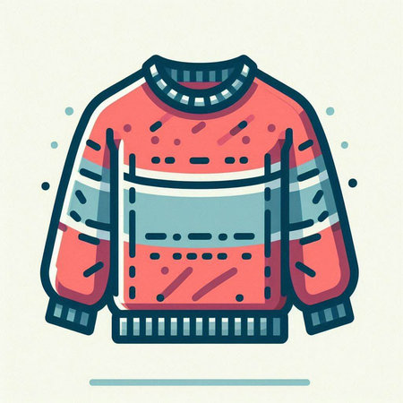 Winter sweater. Vector illustration in flat style. Isolated on white background.のイラスト素材