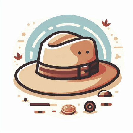 Illustration of a hat in a flat style. Vector illustration.のイラスト素材