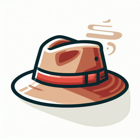 Vector illustration of a hat on a white background. Cartoon style.のイラスト素材