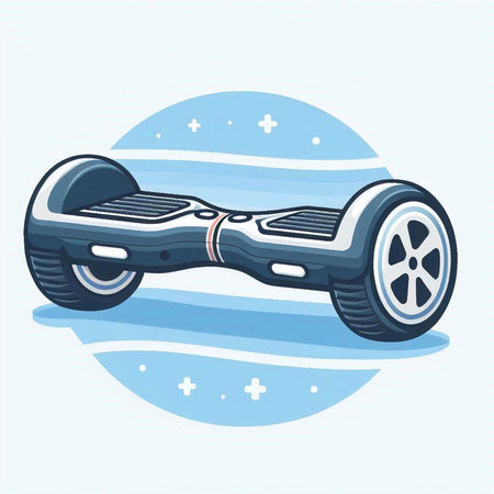 Self-balancing self-balancing electric scooter, vector illustrationのイラスト素材