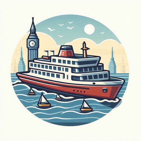 Vector illustration of Big Ben in London, England, United Kingdom.のイラスト素材