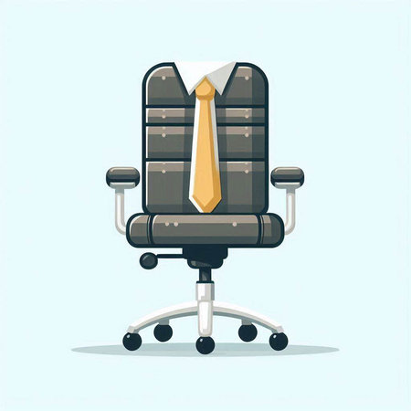 Office chair with necktie. Vector illustration in a flat style.のイラスト素材