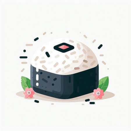 Illustration of a sushi roll. Japanese food. Vector illustration.のイラスト素材