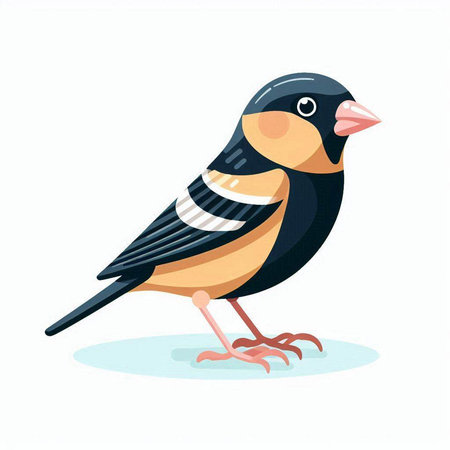 Chaffinch bird isolated on white background. Flat vector illustration.のイラスト素材