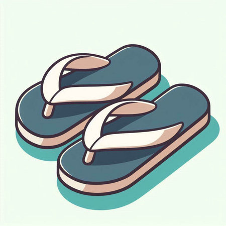 Flip flops isolated on a white background. Vector illustration.のイラスト素材
