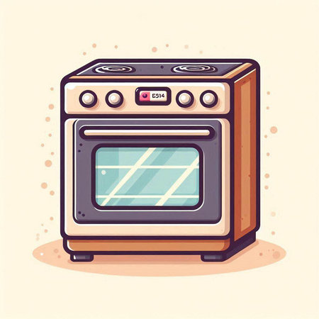 Illustration of an electric oven. Vector illustration in a flat style.のイラスト素材