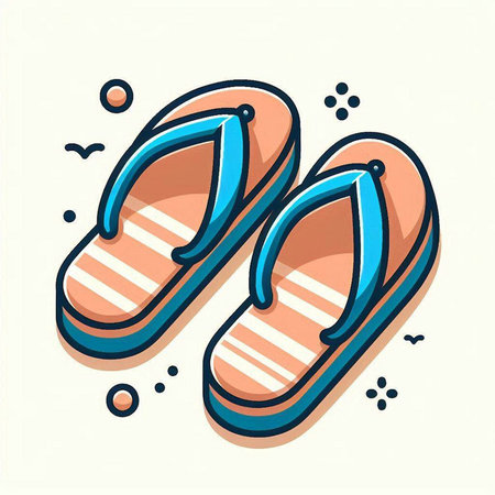 Flip flops icon. Vector illustration of flip flops.のイラスト素材