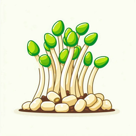 Mushroom plant on white background. Vector illustration in cartoon style.のイラスト素材