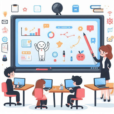 Business people working in the office. Teamwork concept. Vector illustration.のイラスト素材