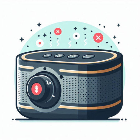 Vector illustration of retro radio. Flat style design. Vintage icon.のイラスト素材