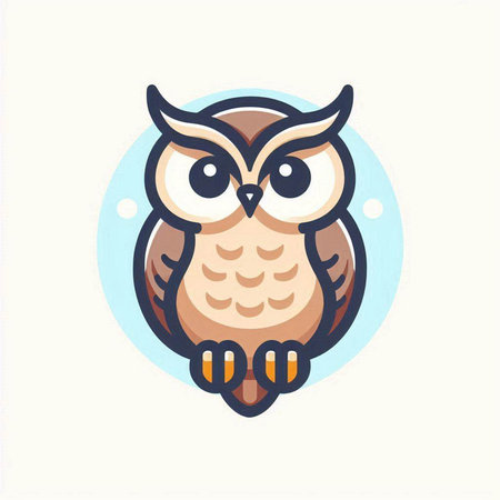 Owl cartoon icon. Cute wild animal. Vector illustration.のイラスト素材