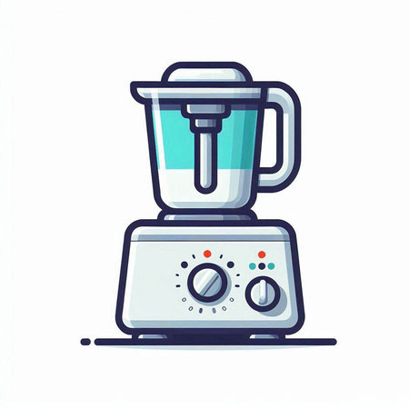 Kitchen blender icon isolated on white background. Vector illustration in flat style.のイラスト素材