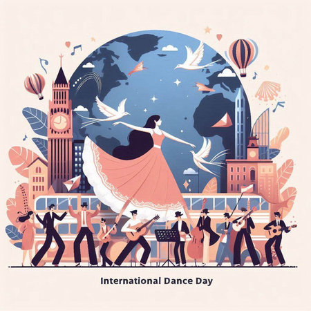 International jazz festival in London. Vector illustration in flat design style.のイラスト素材