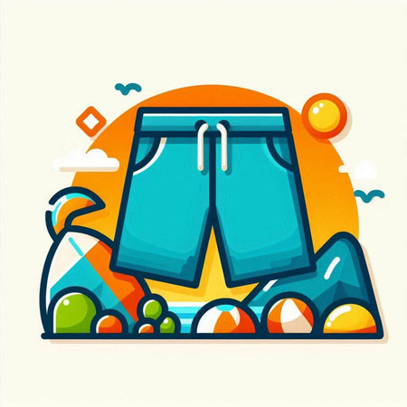 Swimming trunks icon. Vector illustration in flat design style.のイラスト素材