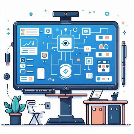 Flat design modern vector illustration concept of software development, coding, programming, web development, programming.のイラスト素材