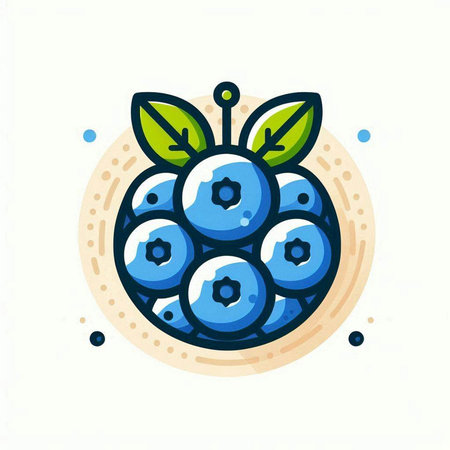 Blueberry icon, flat design, vector illustration, eps 10.のイラスト素材